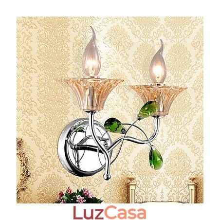 Apliques de parede Iluminação de banheiro Vela Luzes de parede Cristal Moderno Contemporâneo Metal Apliques de parede Iluminação de banheiro Vela Luzes de parede Cristal Moderno Contemporâneo Metal