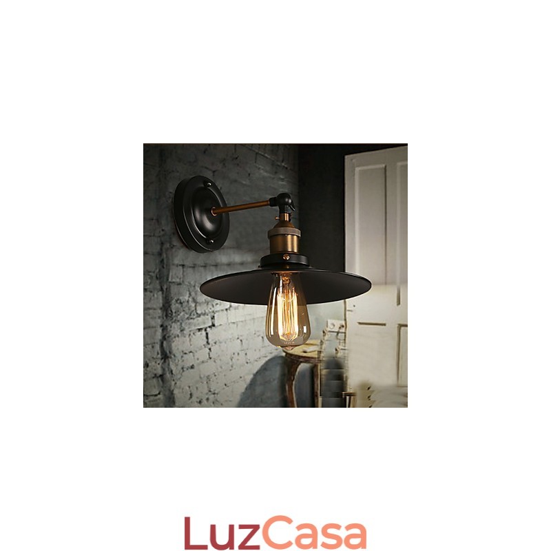 Luminária de parede criativa Nordic Light Single Head Black Umbrella, restaurando os antigos caminhos da luz