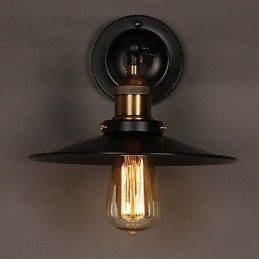 Luminária de parede criativa Nordic Light Single Head Black Umbrella, restaurando os antigos caminhos da luz