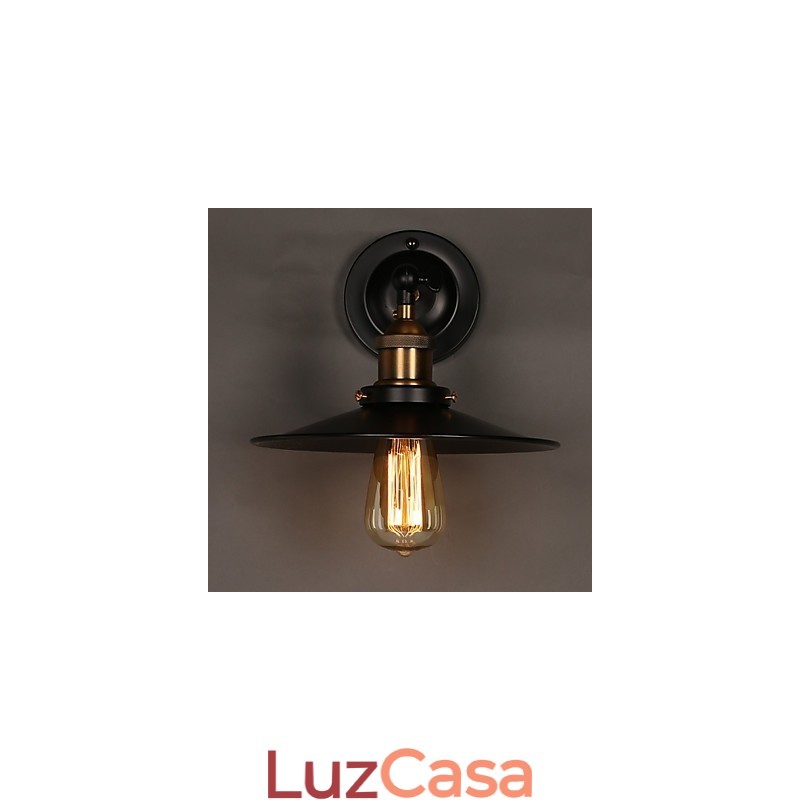 Luminária de parede criativa Nordic Light Single Head Black Umbrella, restaurando os antigos caminhos da luz