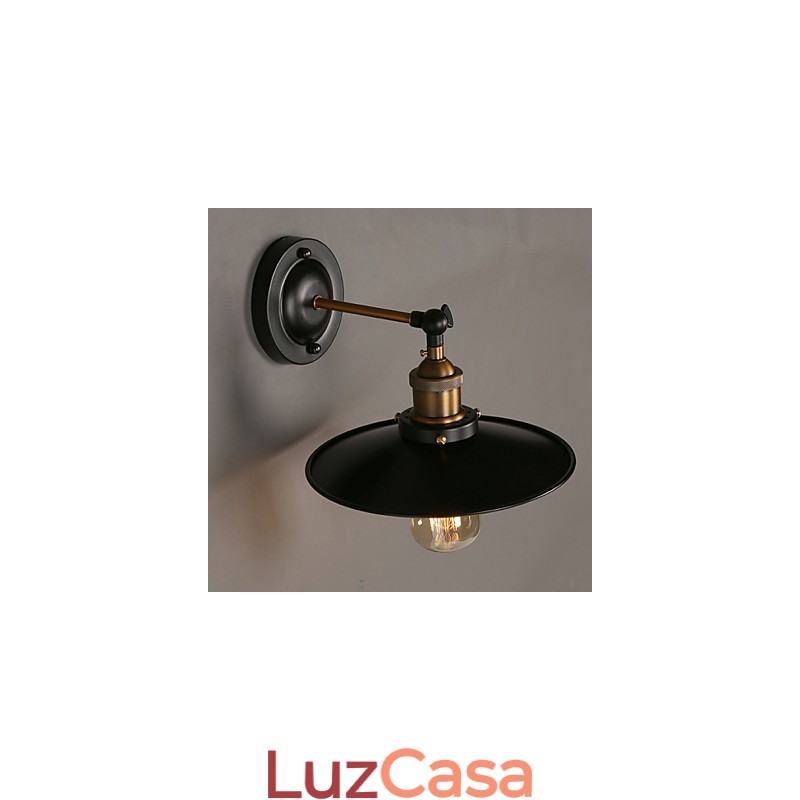 Luminária de parede criativa Nordic Light Single Head Black Umbrella, restaurando os antigos caminhos da luz