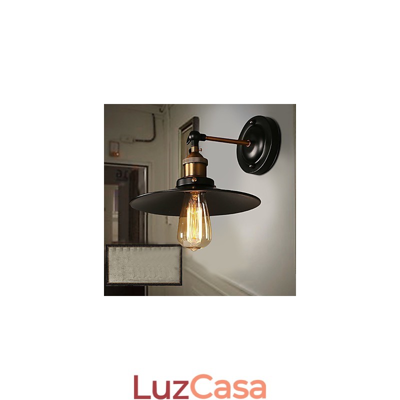Luminária de parede criativa Nordic Light Single Head Black Umbrella, restaurando os antigos caminhos da luz