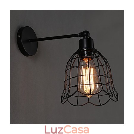 Luminária de parede industrial de cabeça única, luminária de parede tipo Europa contratada, luz de ferro forjado Luminária de parede industrial de cabeça única, luminária de parede tipo Europa contratada, luz de ferro forjado