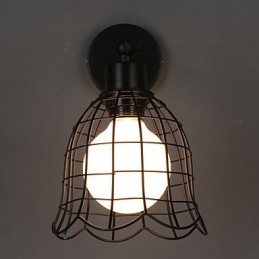 Luminária de parede industrial de cabeça única, luminária de parede tipo Europa contratada, luz de ferro forjado
