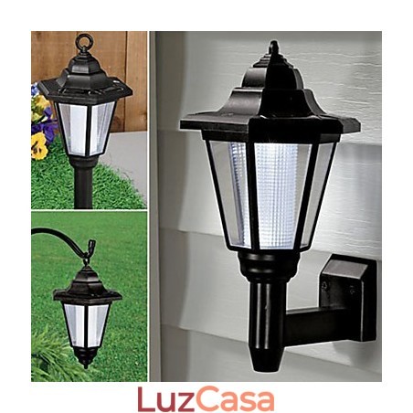 Caminho de jardim externo movido a energia solar, luz de parede de segurança, lâmpada de paisagem