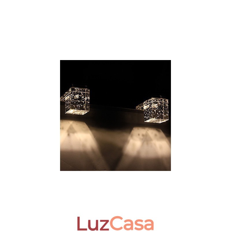 Luminária de parede moderna com cúpula de vidro bolha estilo espelho frontal