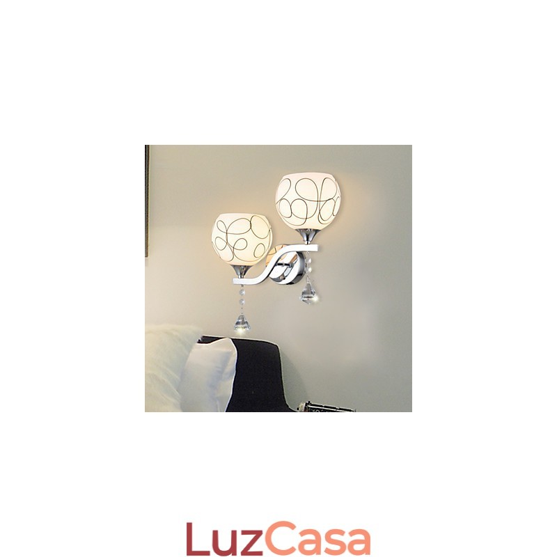 Luminária de parede de cristal criativa contemporânea e contratada