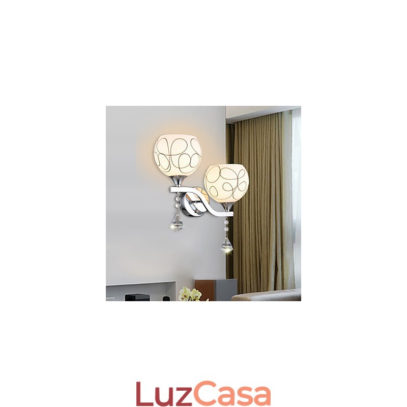 Luminária de parede de cristal criativa contemporânea e contratada
