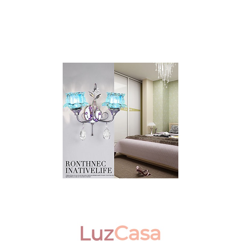 Luminária de parede de cristal criativa contemporânea e contratada