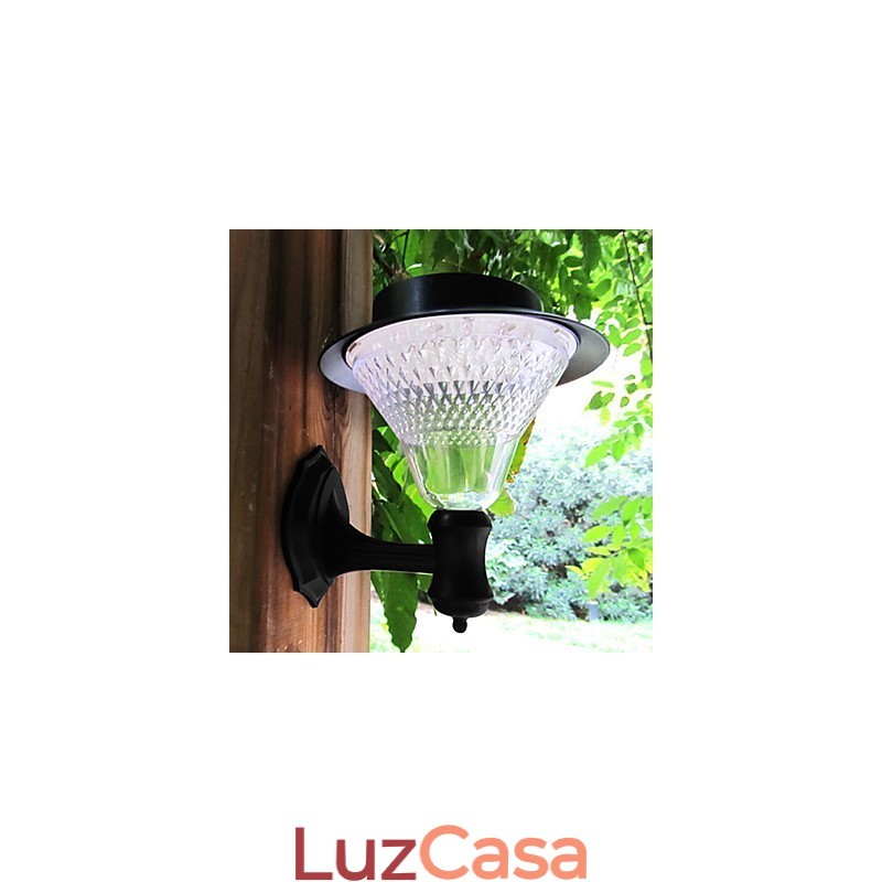 Lâmpada de parede para jardim, pátio, caminho, luz, energia solar, branca, para montagem na parede