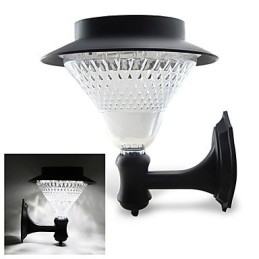 Lâmpada de parede para jardim, pátio, caminho, luz, energia solar, branca, para montagem na parede