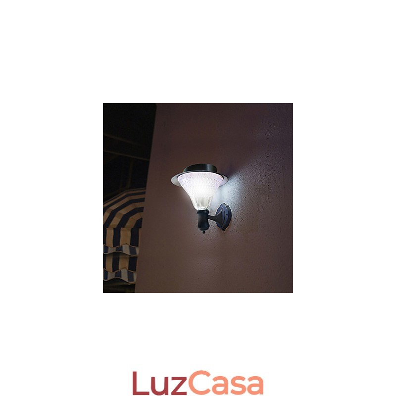 Lâmpada de parede para jardim, pátio, caminho, luz, energia solar, branca, para montagem na parede