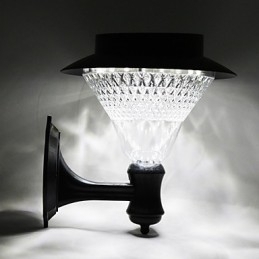 Lâmpada de parede para jardim, pátio, caminho, luz, energia solar, branca, para montagem na parede