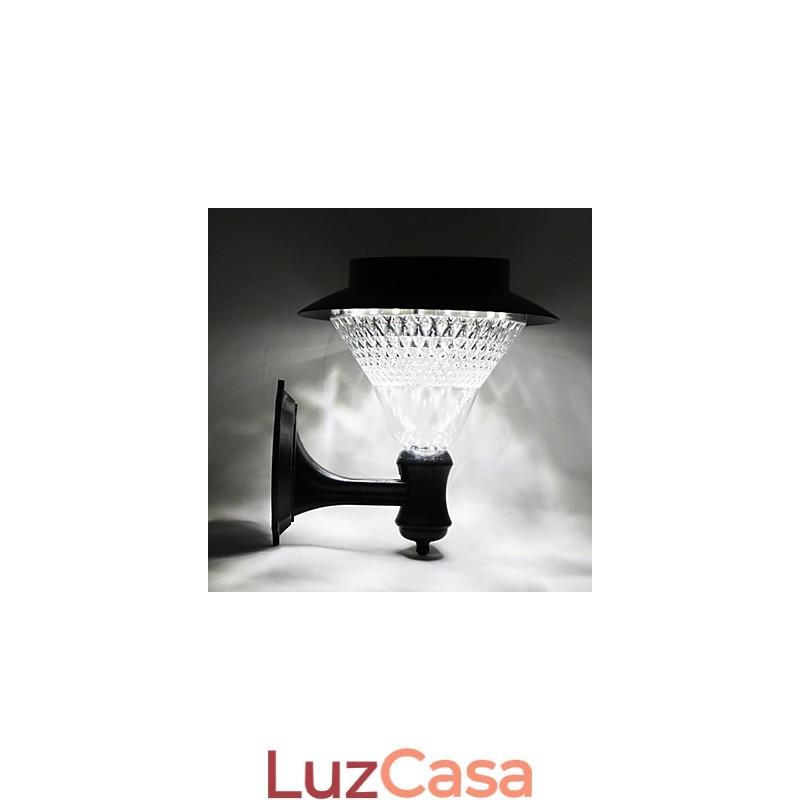 Lâmpada de parede para jardim, pátio, caminho, luz, energia solar, branca, para montagem na parede