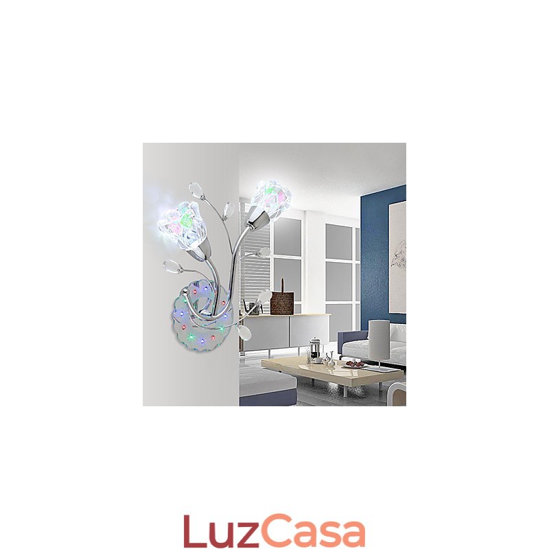 Flores criativas contemporâneas e contraídas Luzes de parede de cristal criativo