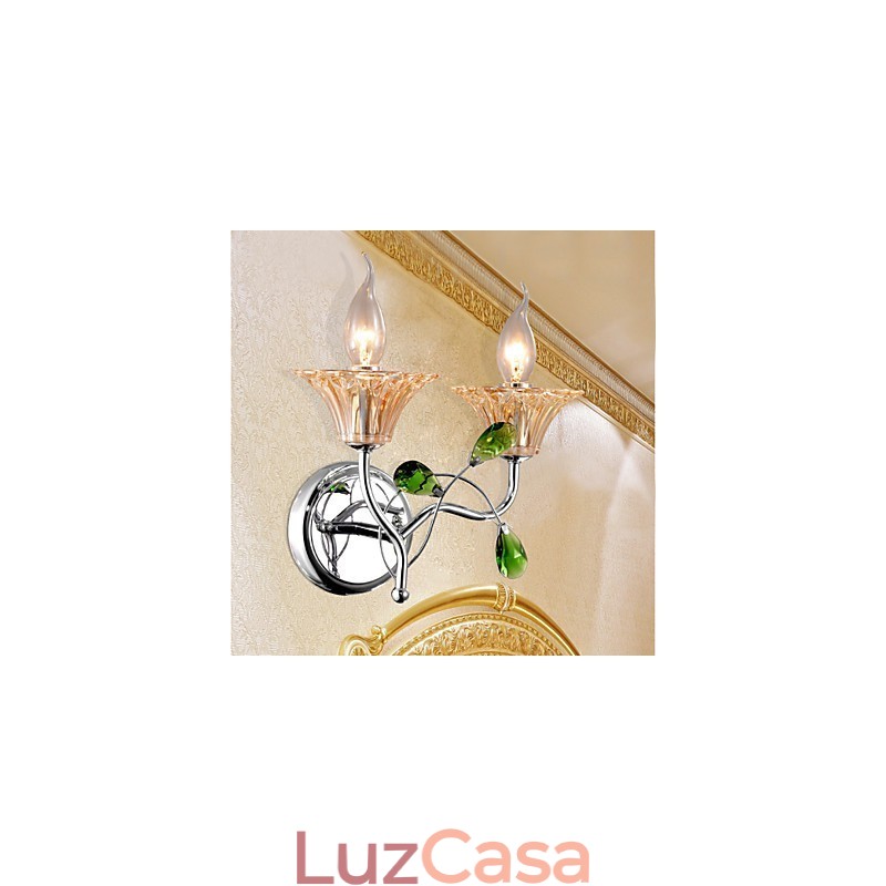 Luminária de parede de cristal contemporânea e contraída criativa em estilo europeu