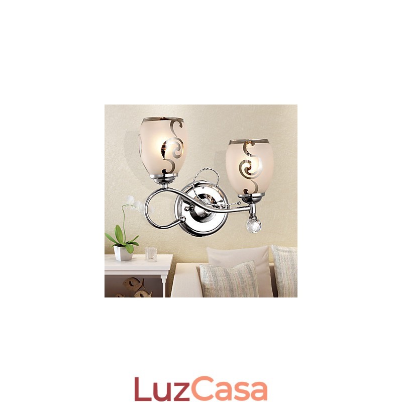 Luminária de parede de cristal contemporânea e contraída criativa em estilo europeu