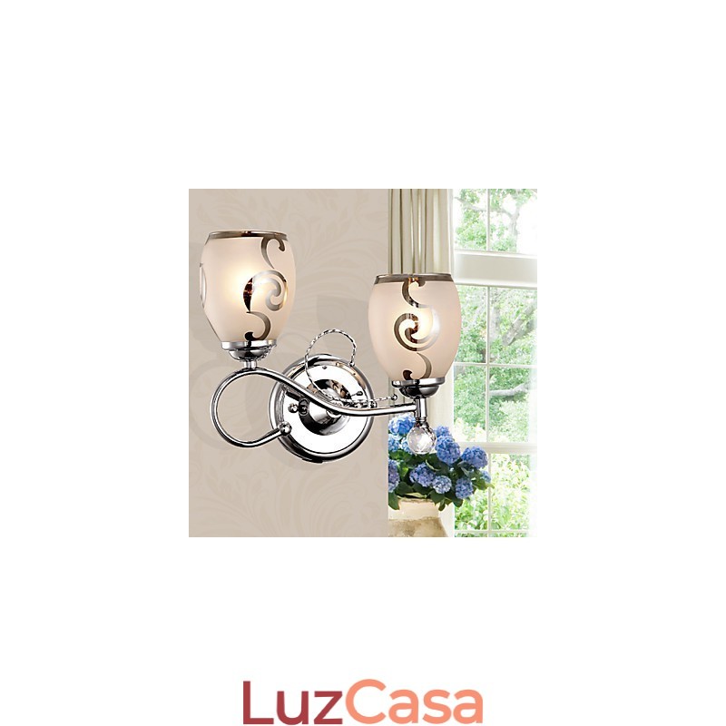Luminária de parede de cristal contemporânea e contraída criativa em estilo europeu