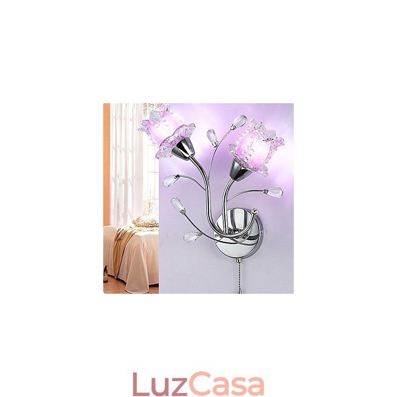 Luminária de parede de cristal criativa contemporânea e contratada