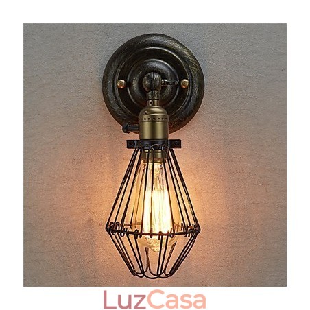 Luminária de parede estilo vintage com abertura e fechamento industrial, luminária de gaiola, loft, restaurando formas antigas, luminária de parede Luminária de parede estilo vintage com abertura e fechamento industrial, luminária de gaiola, loft, restaurando formas antigas, luminária de parede