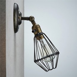 Luminária de parede estilo vintage com abertura e fechamento industrial, luminária de gaiola, loft, restaurando formas antigas, luminária de parede
