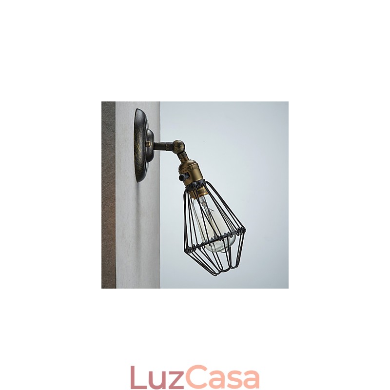 Luminária de parede estilo vintage com abertura e fechamento industrial, luminária de gaiola, loft, restaurando formas antigas, luminária de parede