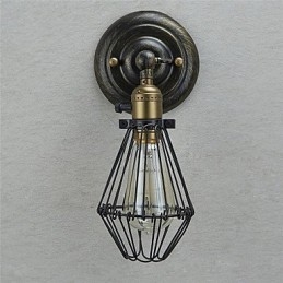 Luminária de parede estilo vintage com abertura e fechamento industrial, luminária de gaiola, loft, restaurando formas antigas, luminária de parede