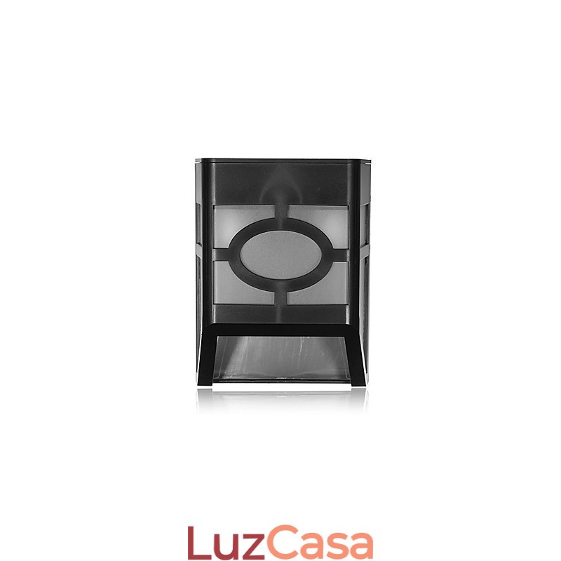 Luminária de parede com energia solar amarela quente para deck com 2 lanternas