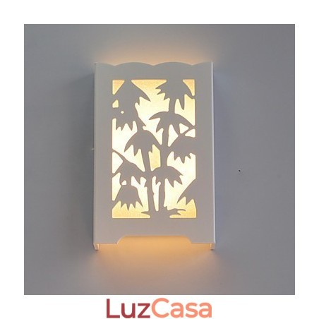 Moderno Criativo Branco Esculpir Padrões Ou Desenhos Em Madeira Bambu Lâmpada De Parede Luzes