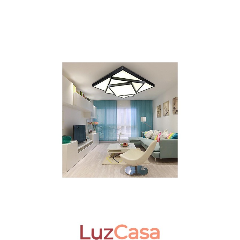 Luminária de teto quadrada embutida moderna contemporânea em metal