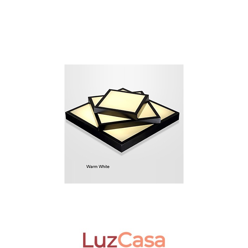 Luminária de teto quadrada embutida moderna contemporânea em metal