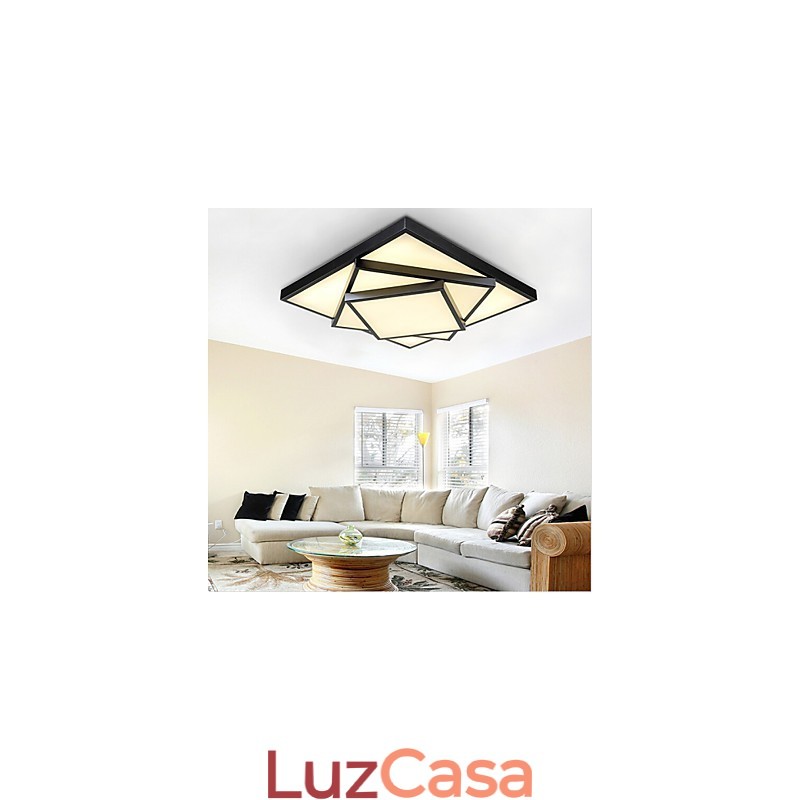 Luminária de teto quadrada embutida moderna contemporânea em metal
