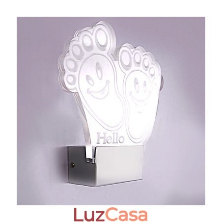 Luminária de parede acrílica PVC Lâmpada de luz Chip Moderna Contemporânea Metal