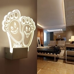 Luminária de parede acrílica PVC Lâmpada de luz Chip Moderna Contemporânea Metal