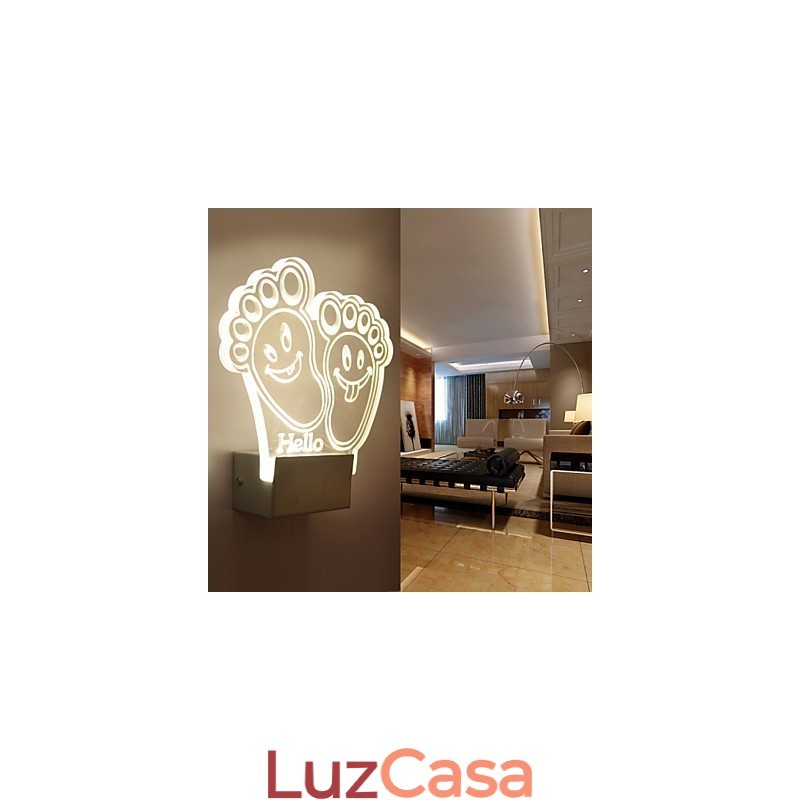 Luminária de parede acrílica PVC Lâmpada de luz Chip Moderna Contemporânea Metal