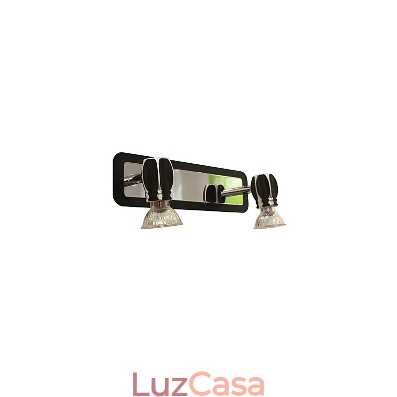 Luzes de parede pretas modernas Luzes de banheiro com 2 luzes