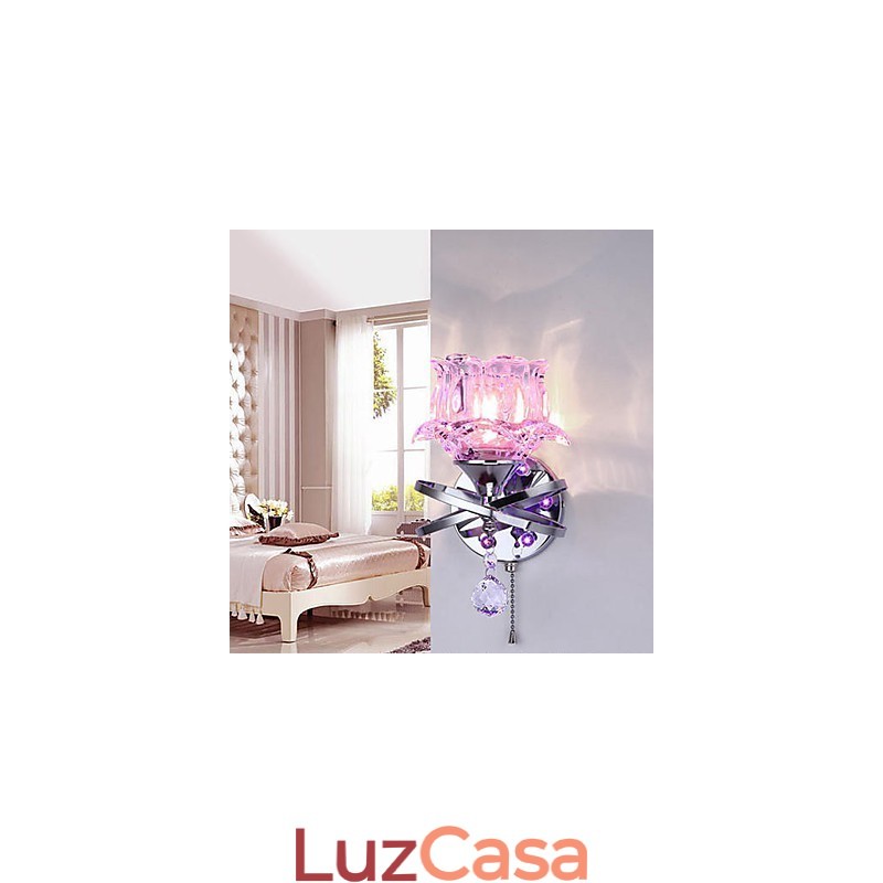 Luminária de parede de cristal criativa contemporânea e contratada