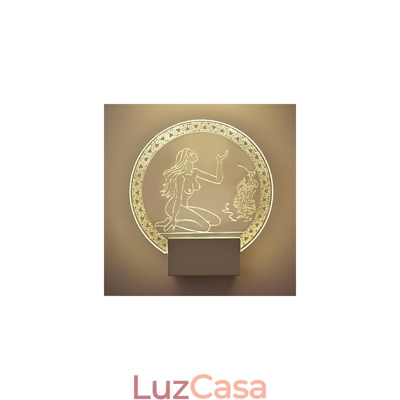 Luminária de parede acrílica PVC Lâmpada de luz Chip Moderna Contemporânea Metal 5W