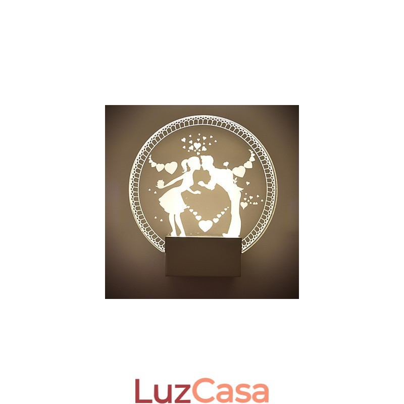 Luminária de parede acrílica PVC Luminária moderna contemporânea Metal