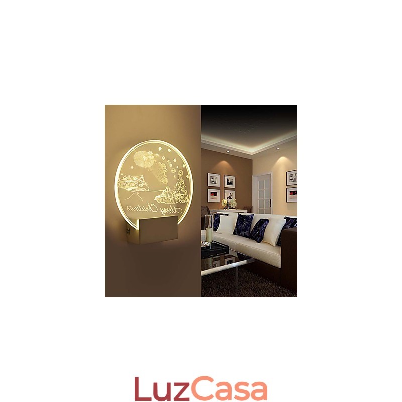 Luminária de parede acrílica PVC Luminária moderna contemporânea Metal
