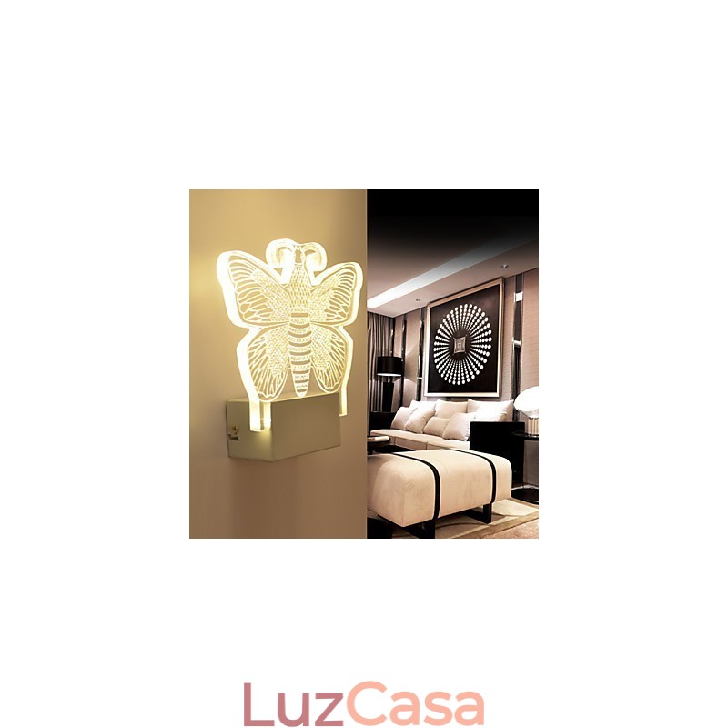 Luminária de parede acrílica PVC Luminária moderna contemporânea Metal