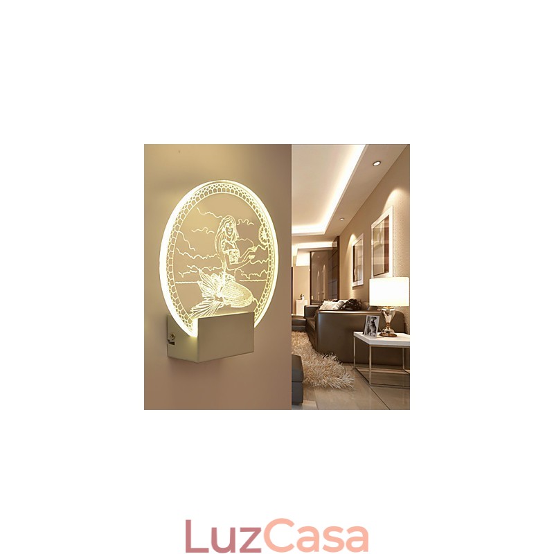 Luminária de parede acrílica PVC Luminária moderna contemporânea Metal