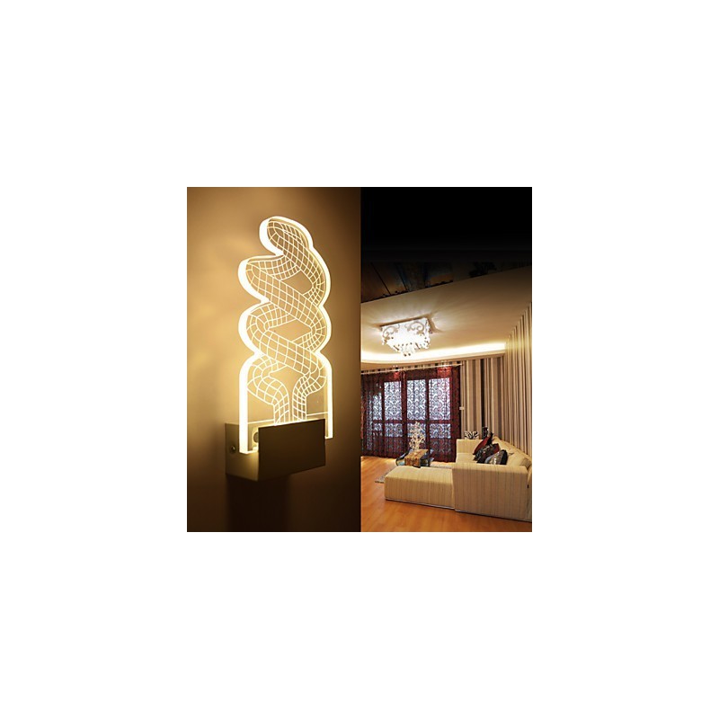 Luminária de parede acrílica PVC Lâmpada de luz Chip Moderna Contemporânea Metal