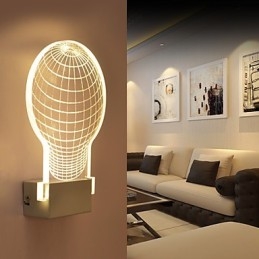 Luminária de parede acrílica PVC Lâmpada de luz Chip Moderna Contemporânea Metal