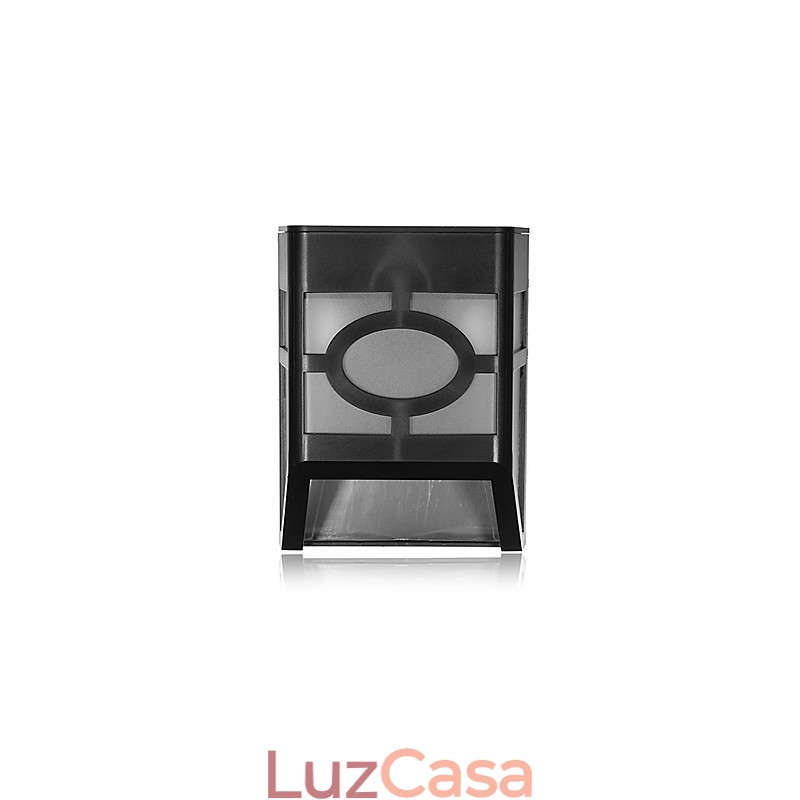 Luminária de parede com energia solar amarela quente para deck com 2 lanternas