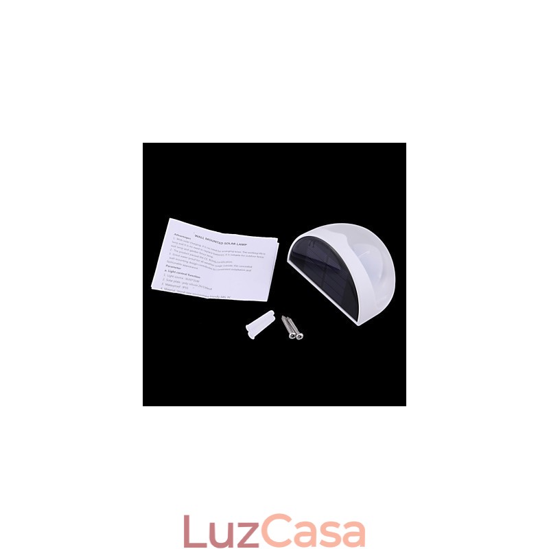 Lâmpada solar à prova d'água IP55 branca + preta