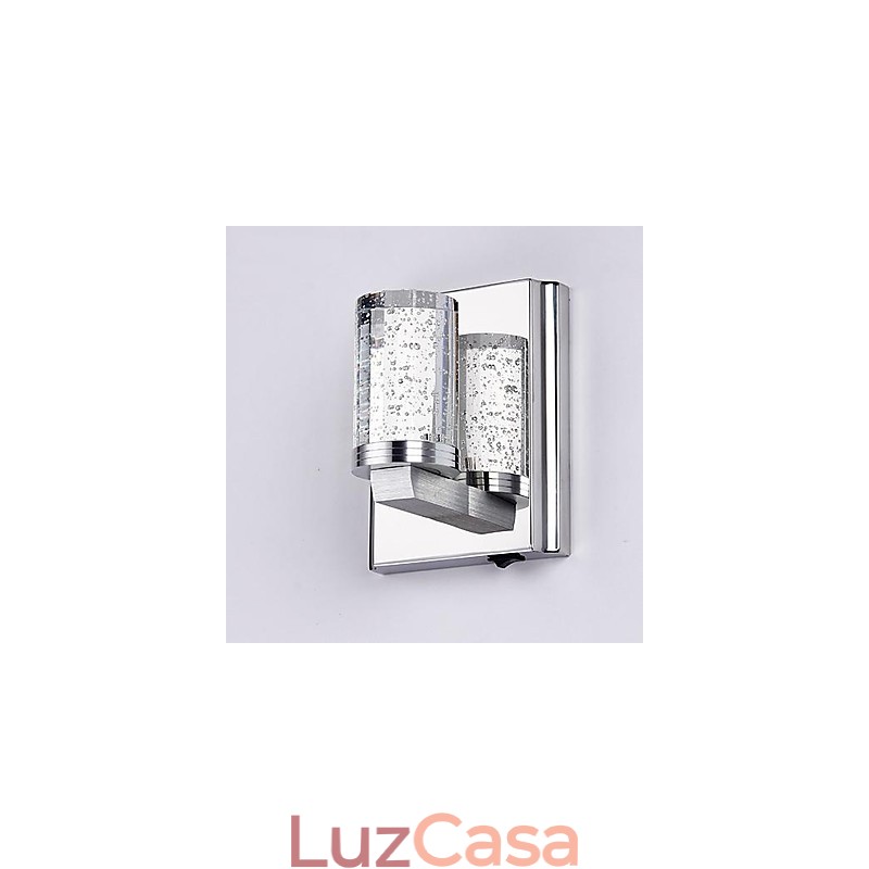 Mini Luminária de Parede 1Light Artística Aço Inoxidável Revestimento em Aço Inoxidável