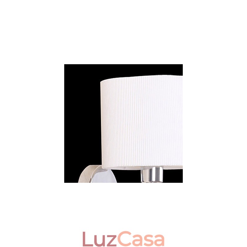 Luminária de parede elegante em metal e tecido com 1 luz em cilindro branco