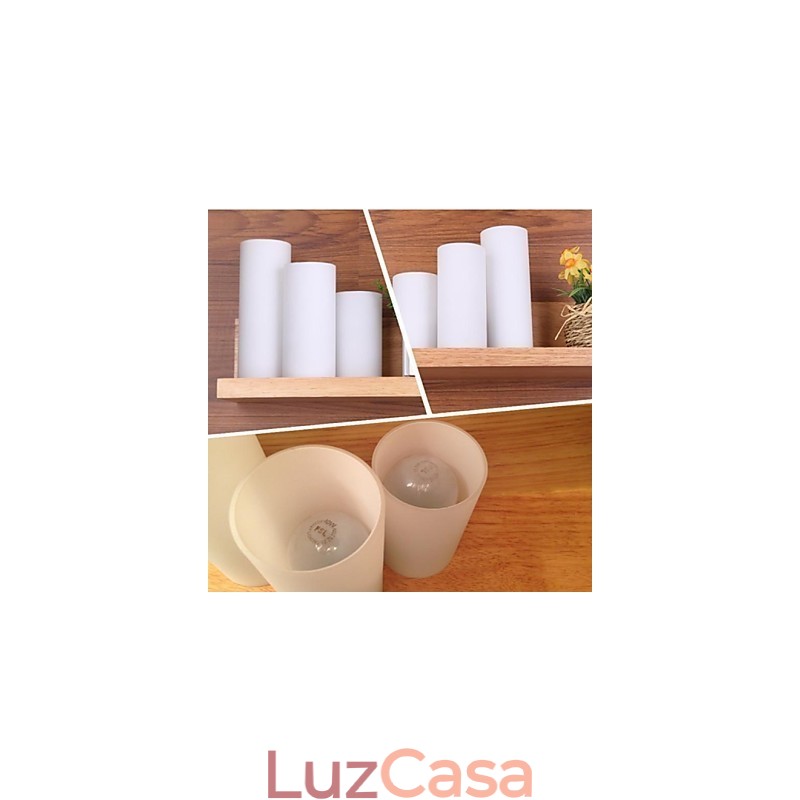 Luminária de parede Três luzes e vidro