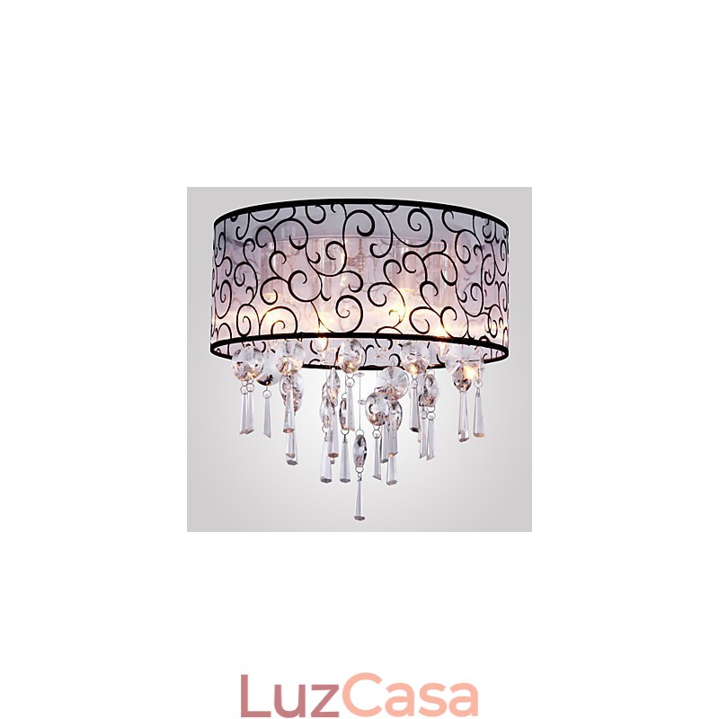 Tambor moderno contemporâneo cristal galvanizado metal montagem embutida